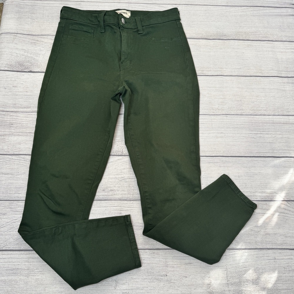 L'Agence Margot Skinny High Rise Jeans Moss Green Size 27